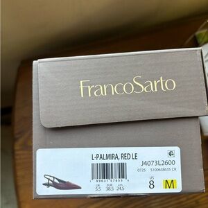 Franco Sarto Burgundy Leather Pointed Slingback Flats